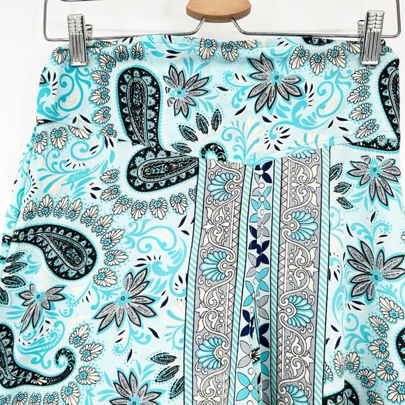 Womens Boho Gypsy Hippie Artsy Silk Blend‎ Paisley Wide Leg Palazzo Pants OS - Picture 3 of 7